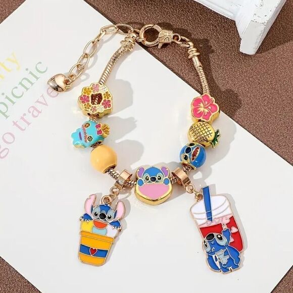 DISNEY Lilo & Stitch Gold Plated Charm Bracelet - Picture 3 of 6